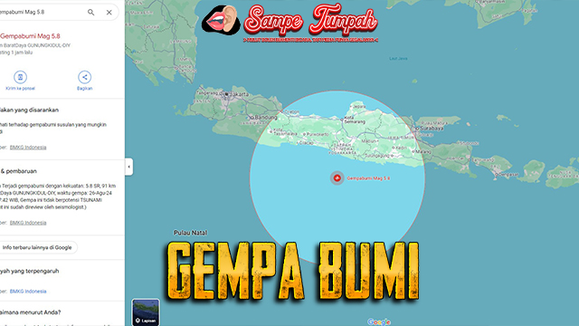 Gempa M5.8 Mengguncang Gunungkidul